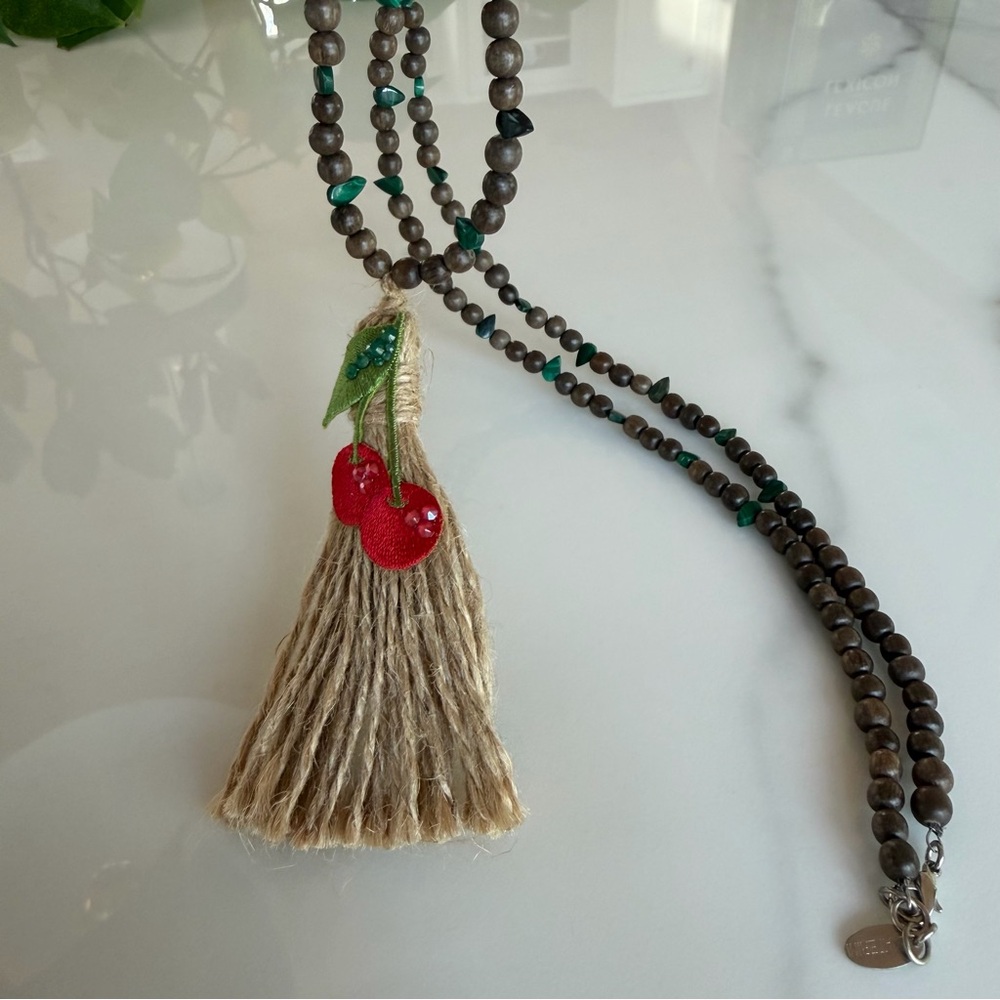Cherry Charm Beaded Necklace